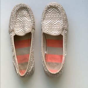 ROXY ivory off-white slip-on shoes